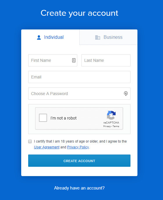 Coinbase, Daftar Akun