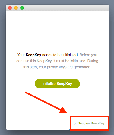 KeepKey Recover Wallet