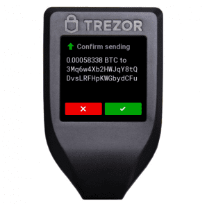 Trezor - Bestätigung des Versendens von Krypto-Währung