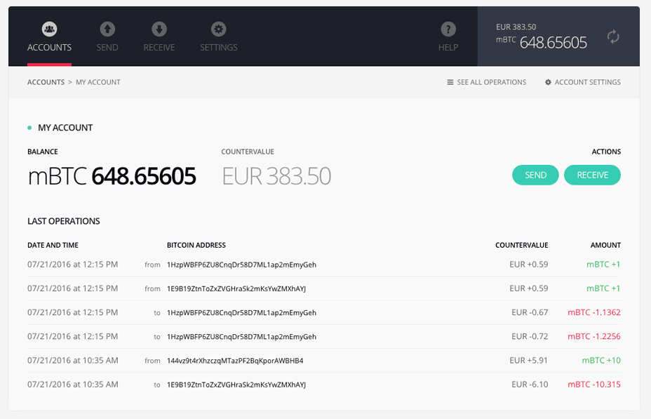 Bitcoin Wallet Ledger Interface