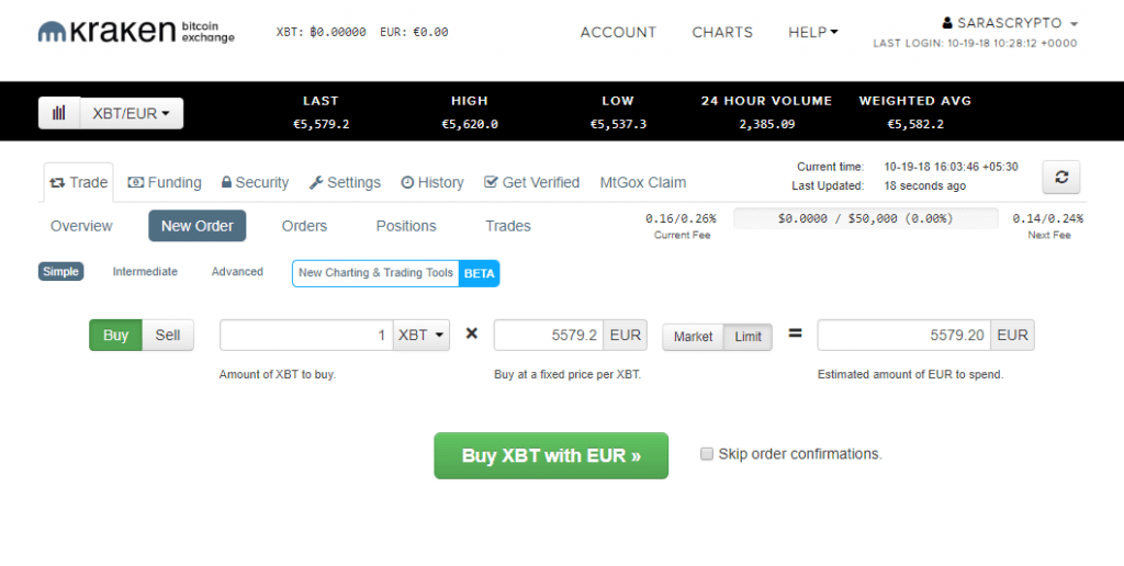 Buying BTC with Kraken