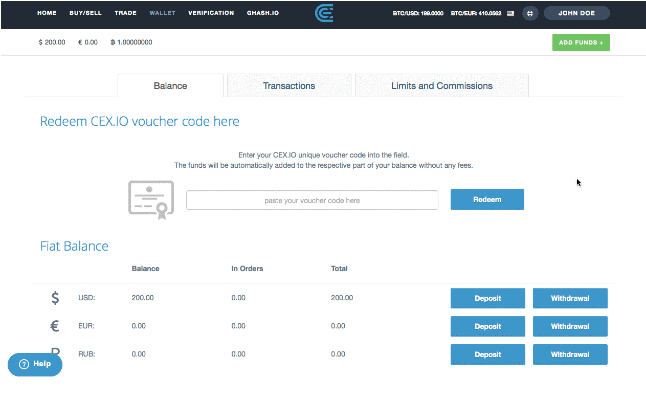 CEX.io Selling and Withdrawing Crypto