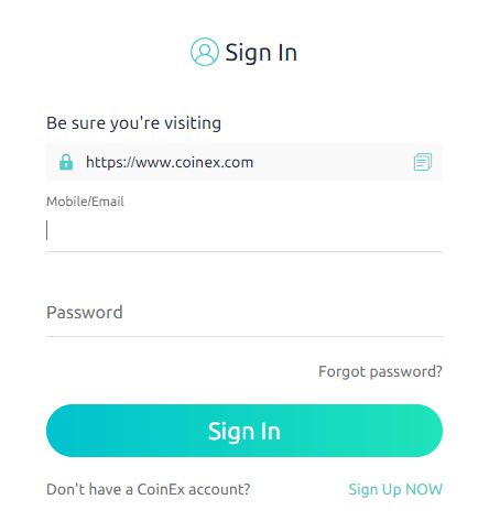 CoinEx Login