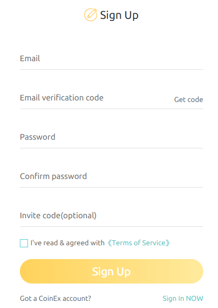 CoinEx Signup