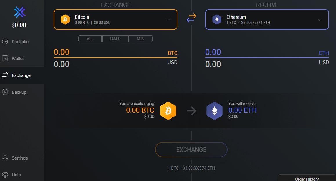 Exodus - Exchange Crypto