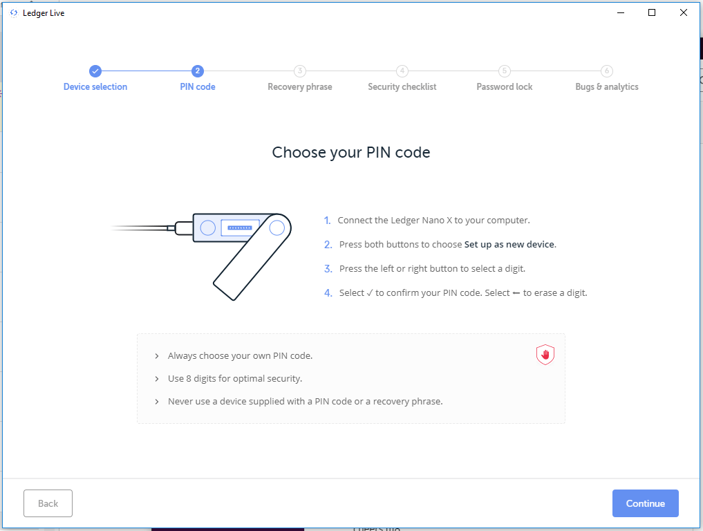 Ledger Nano X Set Up Step 2