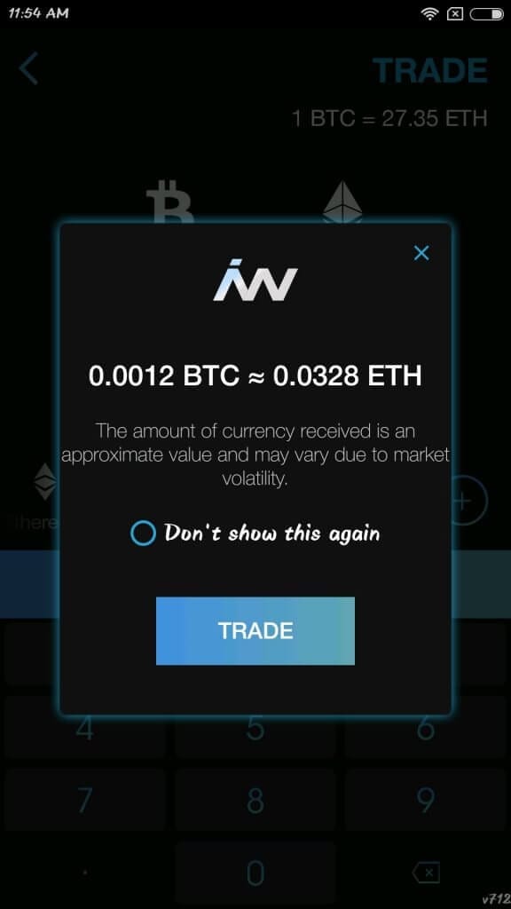 Indacoin wallet trade confirmation