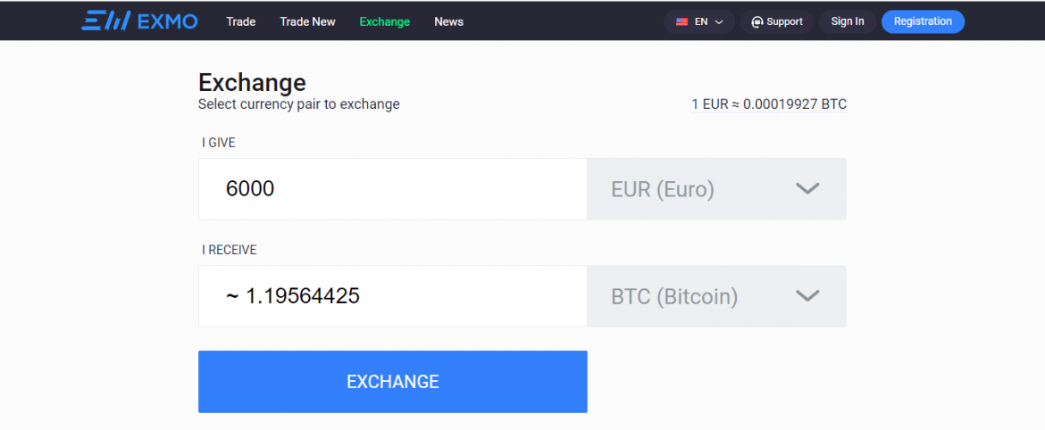 Investing in Bitcoin through exmo exchange