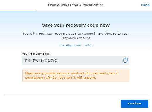 Bitpanda Recovery Code