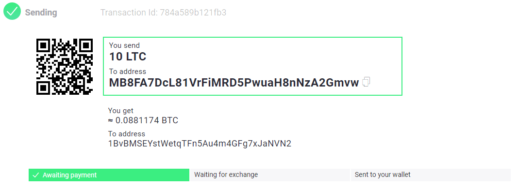 ChangeNOW Buy BTC Step 4