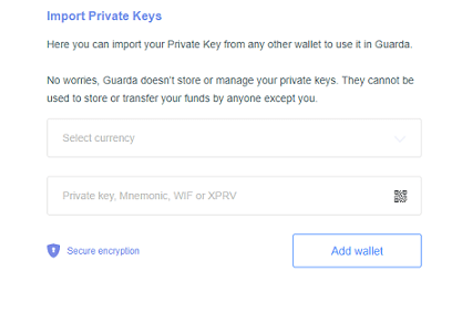 Guarda Wallet - Import Keys