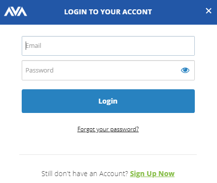 AvaTrade Exchange Login Screen