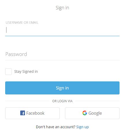 eToro Platform Login Screen