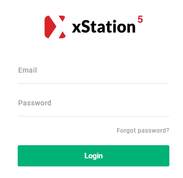 Login-Bildschirm für XTB-Austausch