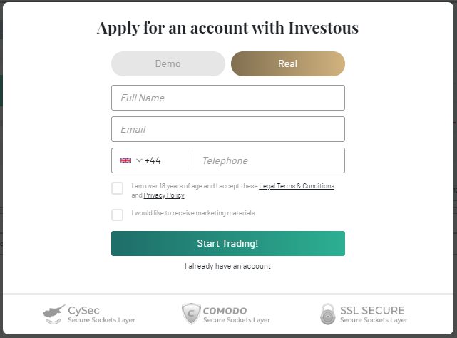 How to Sign up on Investous