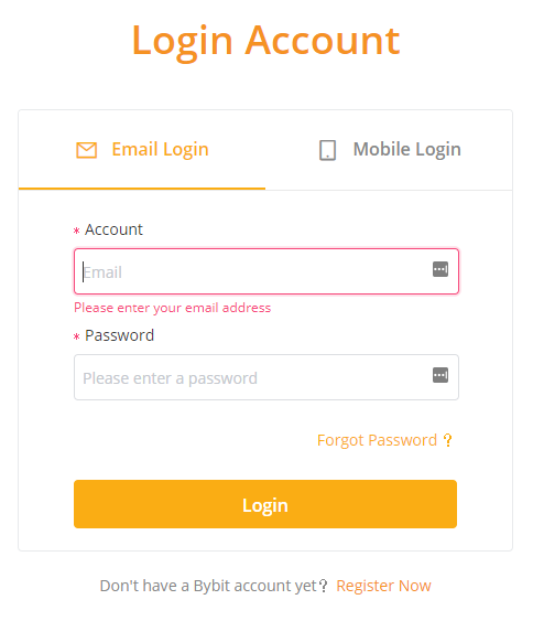 Bybit Derivative Exchange Login