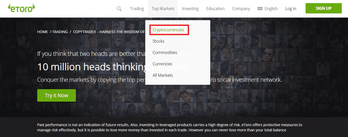 CopyTrading Bitcoin on eToro