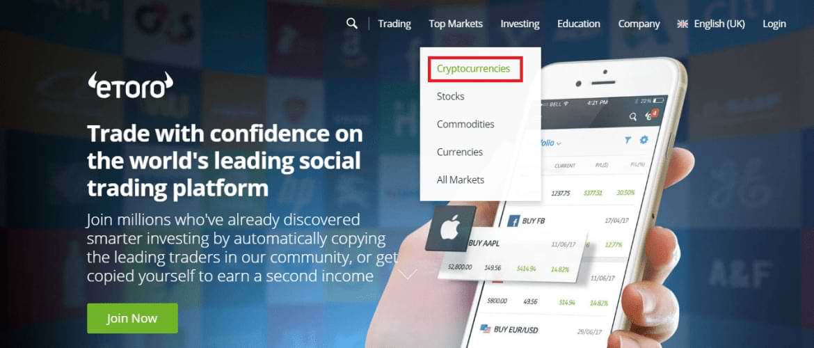 eToro banner