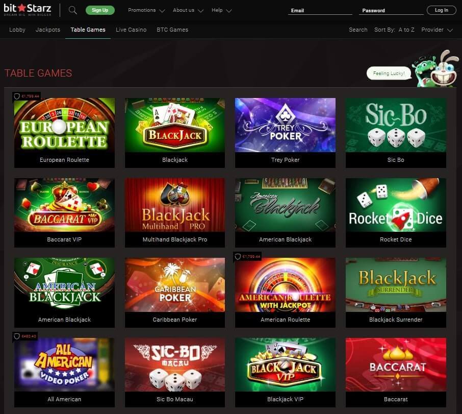 BitStarz Casino - Blackjack Games' Selection