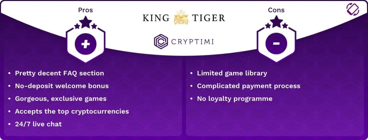 KingTiger Casino Review - Pros & Cons