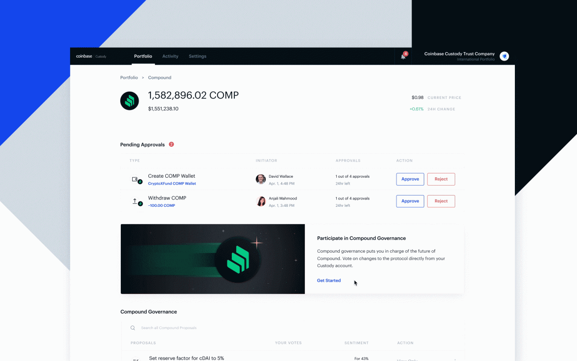 Coinbase Custody Now Supports Compound Governance