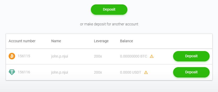 Deposit Page