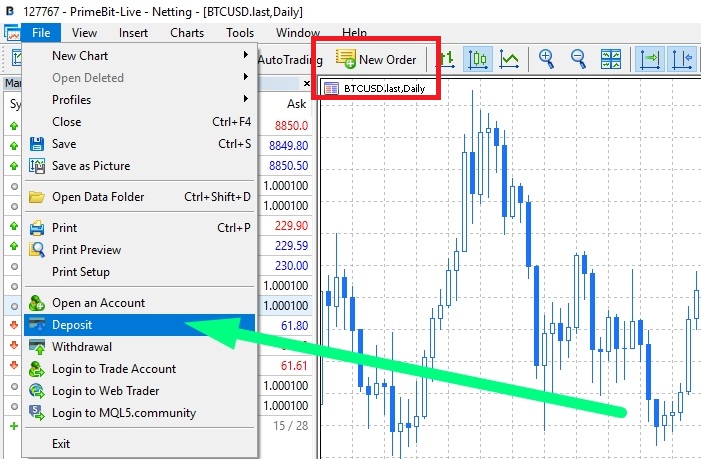 MT5 Deposit