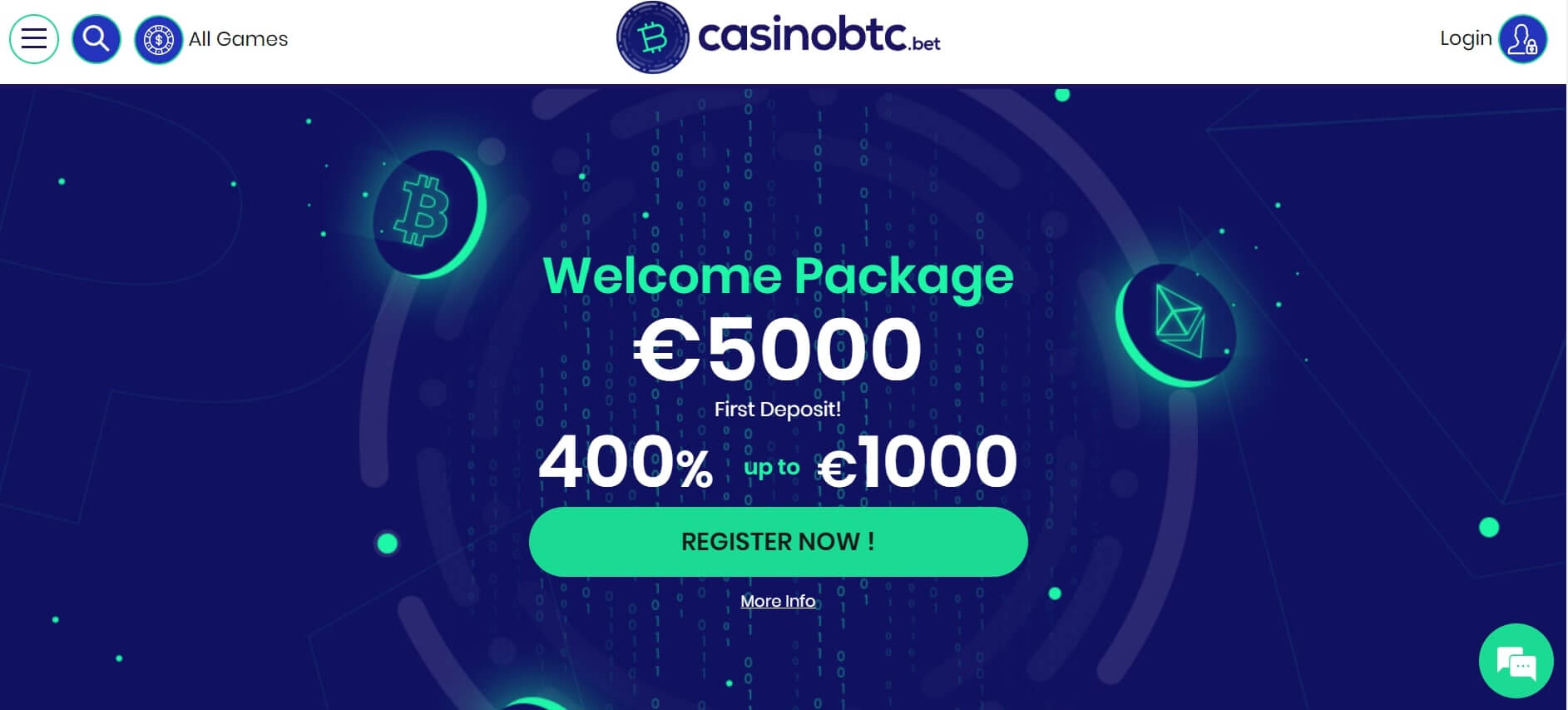 CasinoBTC - Welcome Package