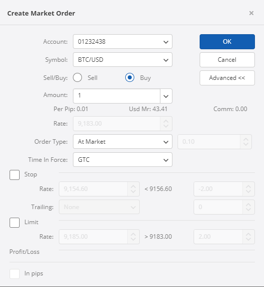 FXCM Buy Bitcoin CFD