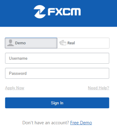 FXCM Login Page