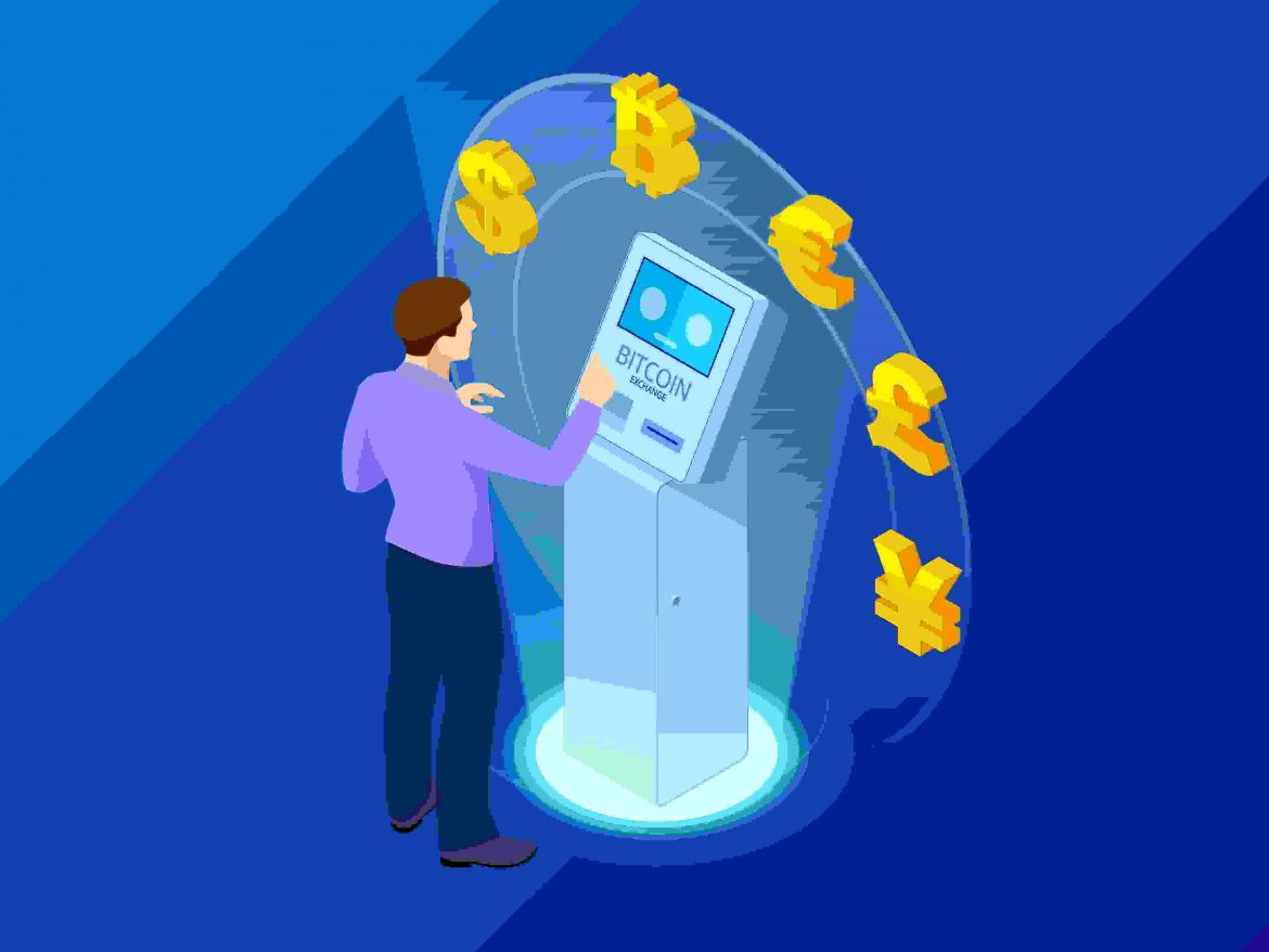 Man using crypto ATM