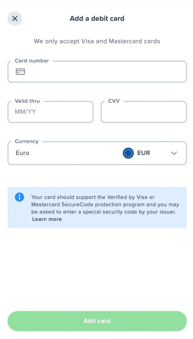 Uphold Deposit Funds