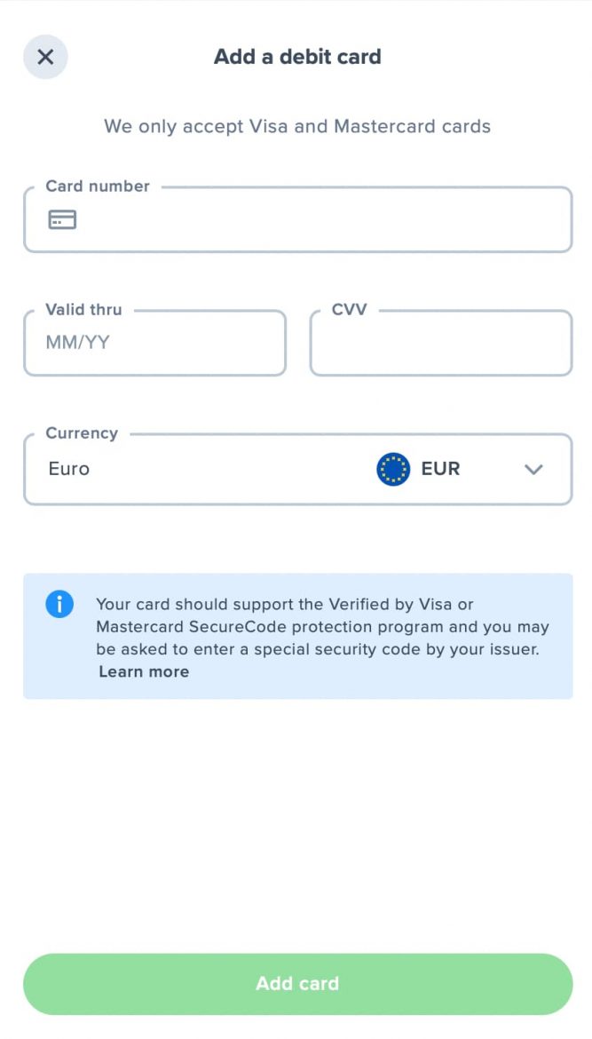 Uphold Deposit Funds