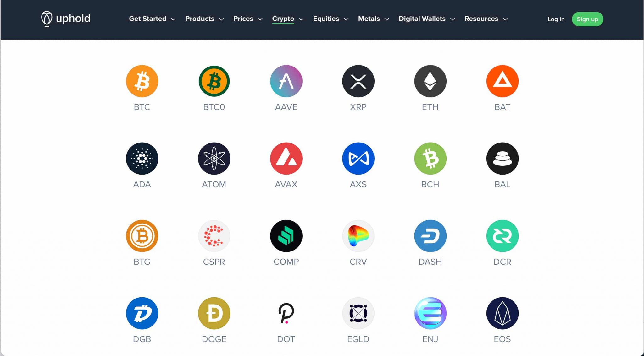 Uphold Supported Cryptocurrencies