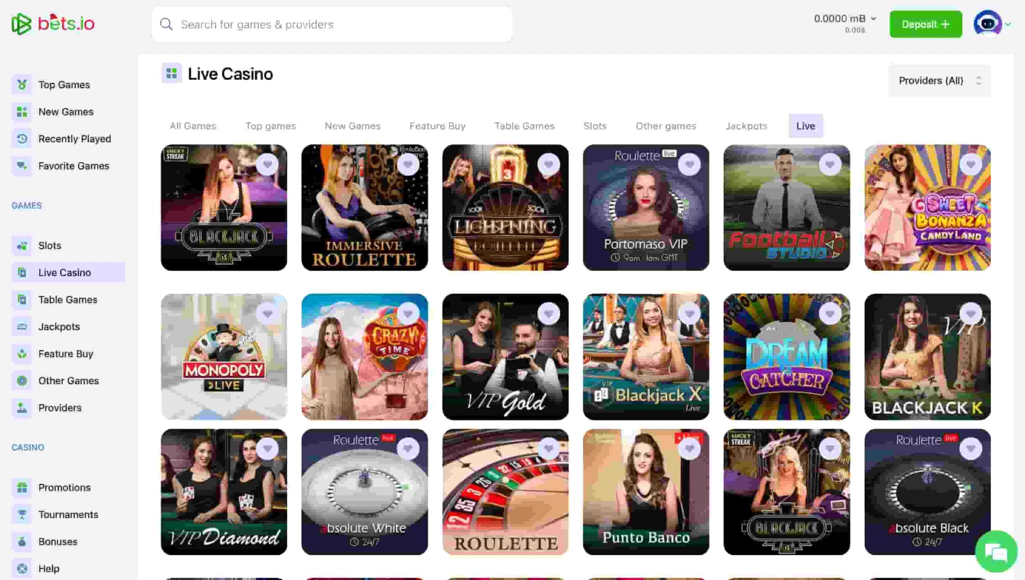 Bets.io Live Casino