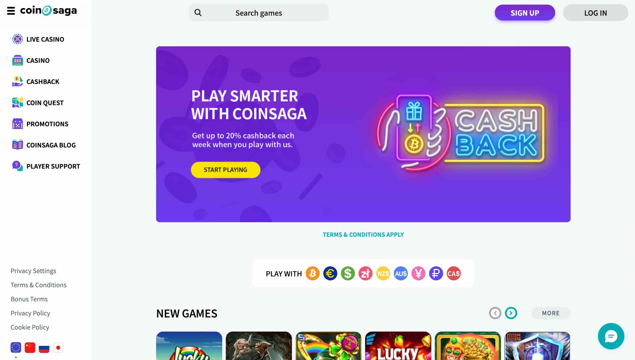 Coinsaga Casino Review