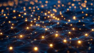 EU digital currency network with glowing connections.